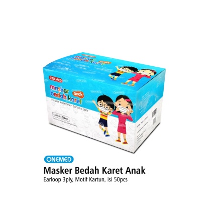 ONEMED MASKER KARET ANAK KARTUN 50PC