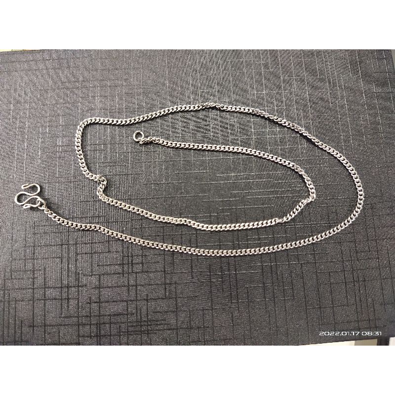 Kalung  rantai baja putih, monel asli lusinan isi 12 pcs