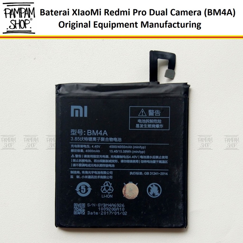 Baterai XiaoMi BM4A Redmi Pro Dual Camera Original OEM Batre Battery Batrai Xiao Mi BM 4A