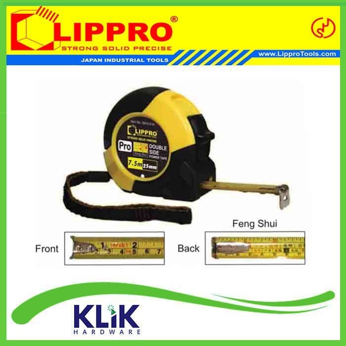 Lippro Roll Meter Fengsui 7.5 meter x 25 mm - Rol Meteran Double Side Tape