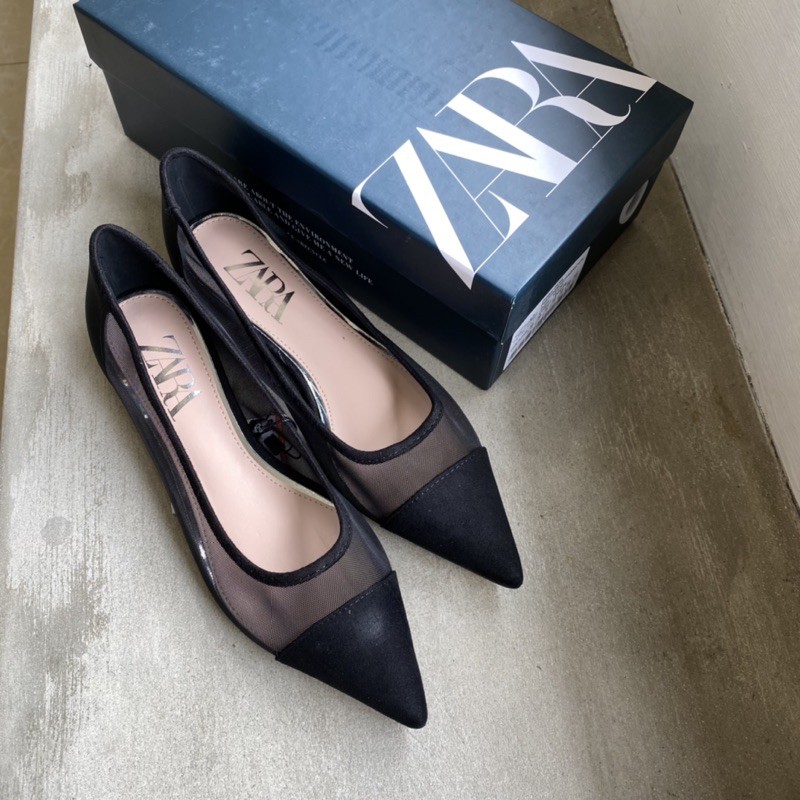 ZR SHOES : MESH BLACK FLATSHOES