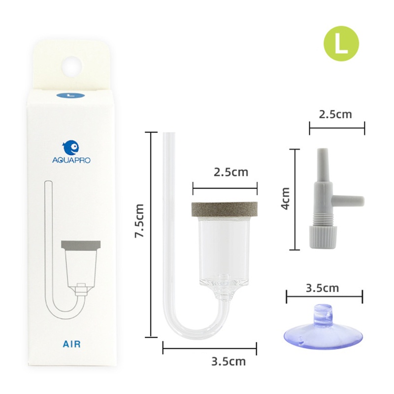 Diffuser CO2 Nano Bahan Akrilik Bening Dengan Suction Cup Untuk Pompa Udara Akuarium