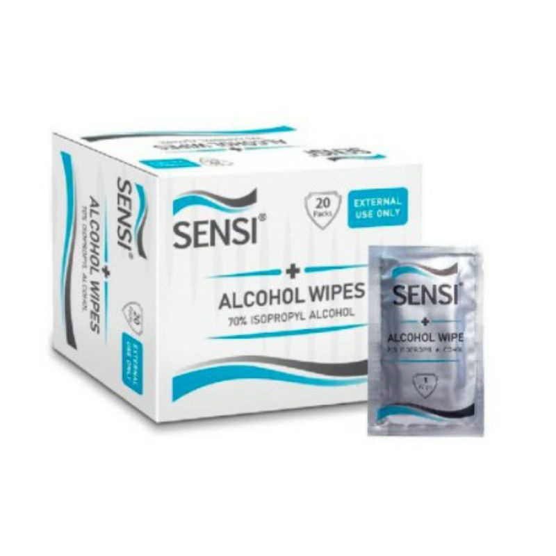 1box - Sensi Alcohol Wipes Tissue Alkohol 70%, Tissue Anti Bakteri, Virus, Kuman ANTISEPTIC