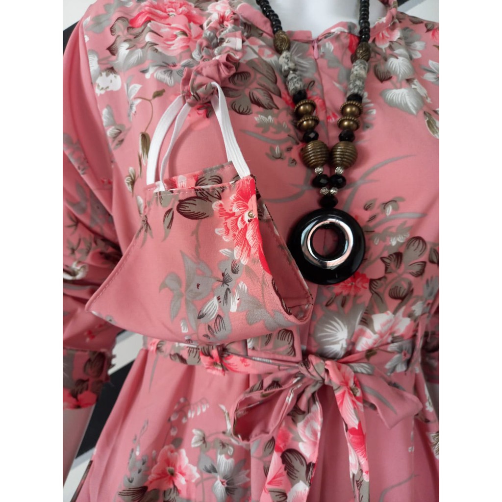 TERMURAH SE SHOPEE GAMIS JUMBO Fit XL SET MASKER CANTIK