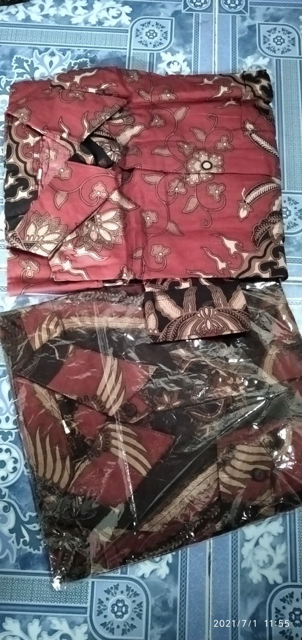 Batik Pria Size M L Xl Xxl  Bswart Batik Hrb026 Kenongo Hem Panjang Padi