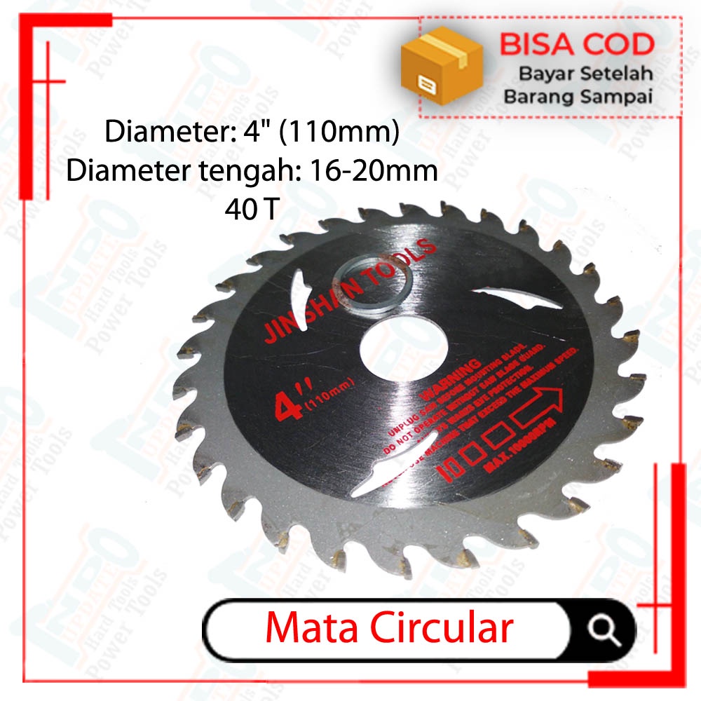 Mata Gergaji Kayu Circular Saw 40T Circle/ Serkel Ringan 40t 40 T Pisau Bisa Untuk Besi Belah Kayu