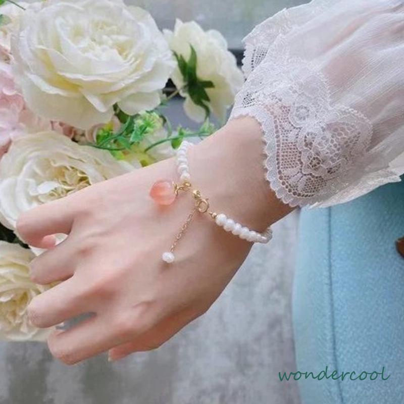 Gelang Mutiara Persik Pelajar Wanita Niche Design Sisters Couple Best Friends Gelang-Won