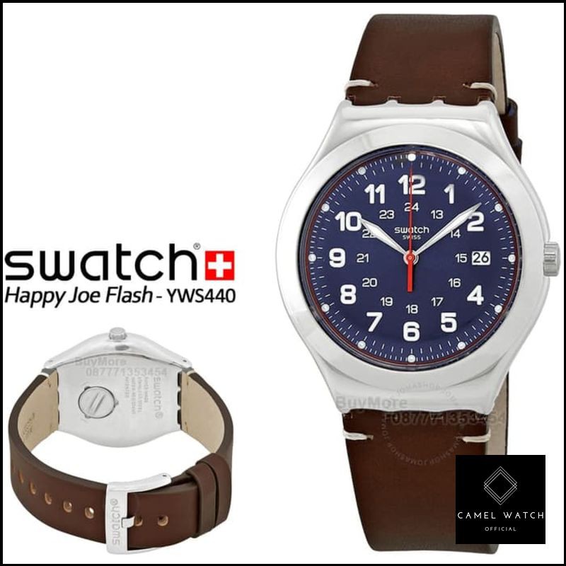 Grosir Swatch YWS440 Original Swatch Irony Happy Joe Flash Blue Jam Pria 2019