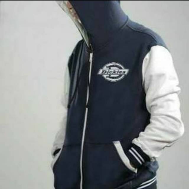 JAKET ZIPPER HOODIE JUMPER SWEATER/DICKIES BIRU DONGKER KOMBINASI