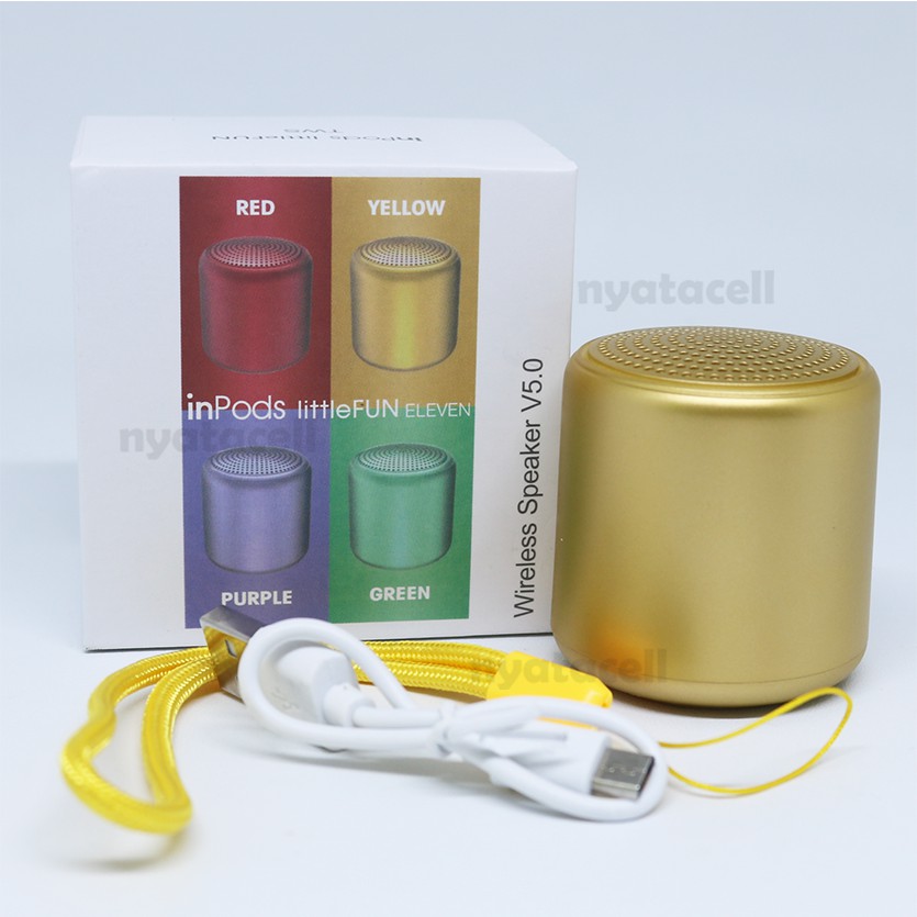 Speaker Bluetooth Macaron InPods Little Fun Wireless Mini Portable Stereo Bass TWS-GOLD