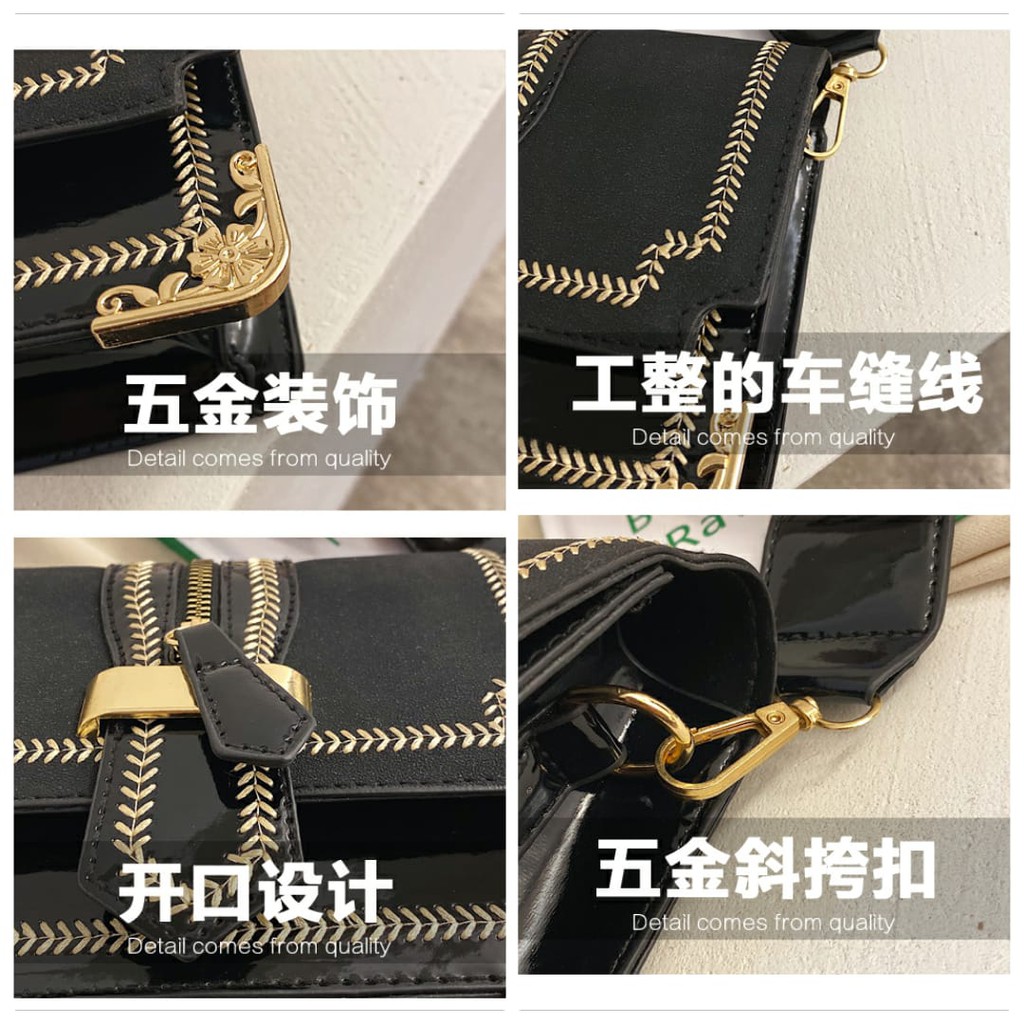 TAS SELEMPANG PESTA WANITA LAVERN TA260B5 HITAM KULIT MURAH IMPORT KOREA PREMIUM KEKINIAN FASHION