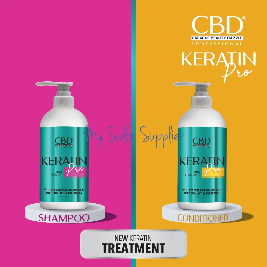 CBD Keratin Pro Daily Shampoo / Conditioner Pump 1000ml / 1L