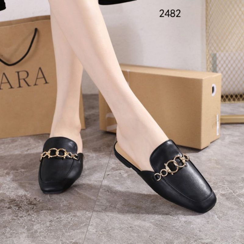 ZARA Mules Leather Women Shoes #2482