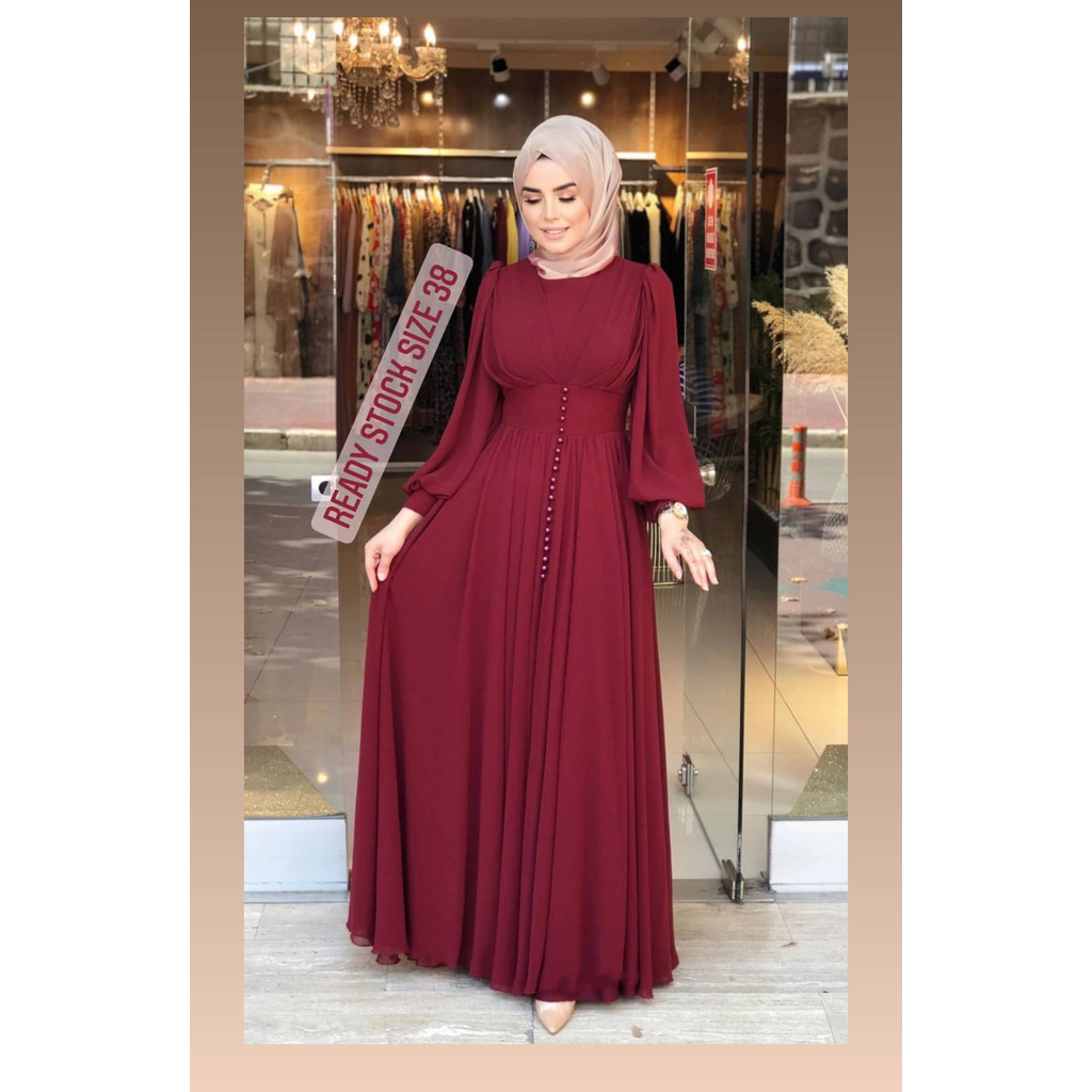 Dress Original Turki Maroon