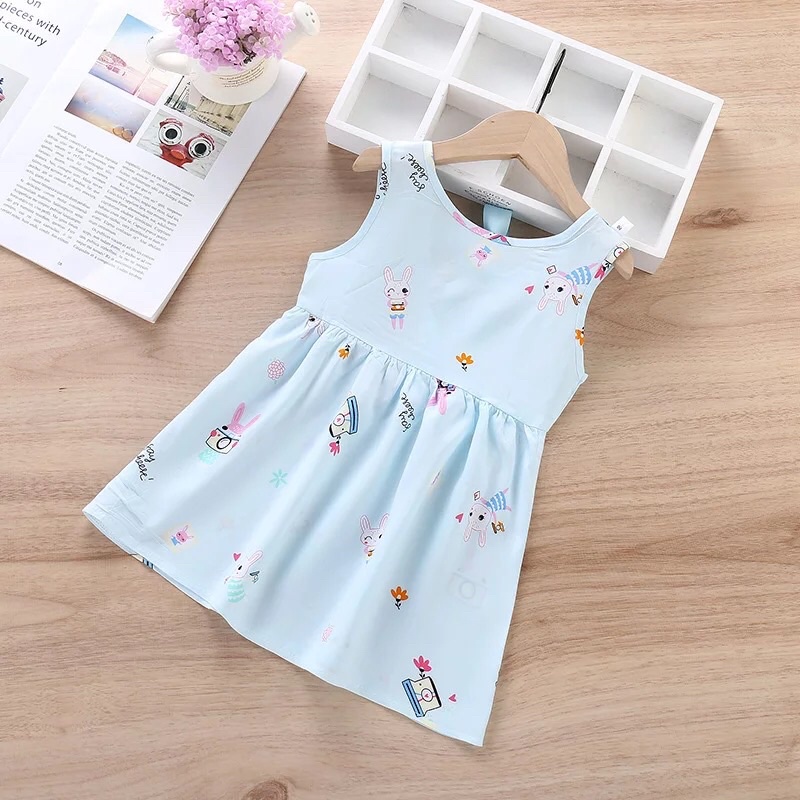 Dress Anak Perempuan Bahan Katun Import Dress Terusan Anak Model Korea Rok Terusan Anak Perempuan Musim Panas Lucu Dress Anak Murah