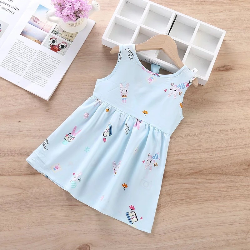 Dress Anak Perempuan Bahan Katun Import Dress Terusan Anak Model Korea Rok Terusan Anak Perempuan Musim Panas Lucu Dress Anak Murah