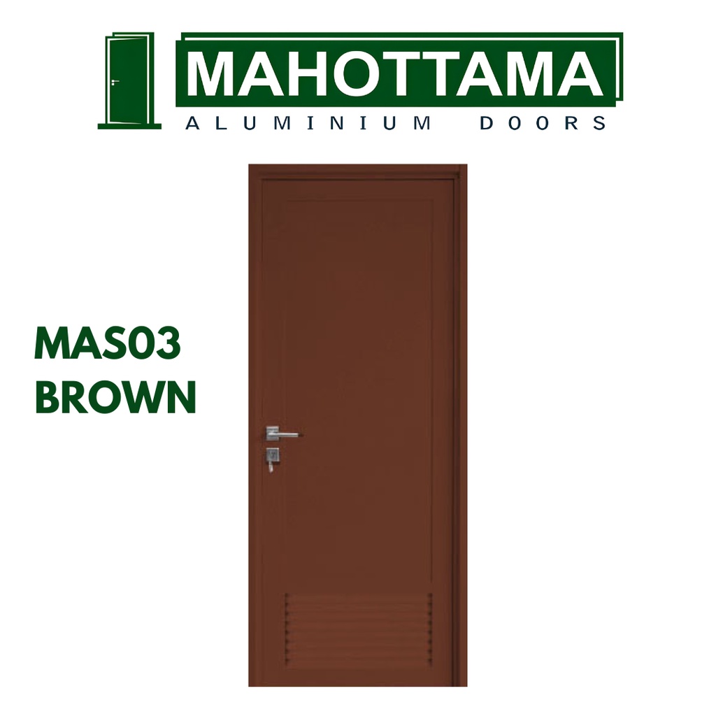 Pintu Aluminium Swing Kamar Mandi Murah Sliding Door Kamar Tidur Anti Rayap Anti Karat Baja Kusen Rumah-Brown