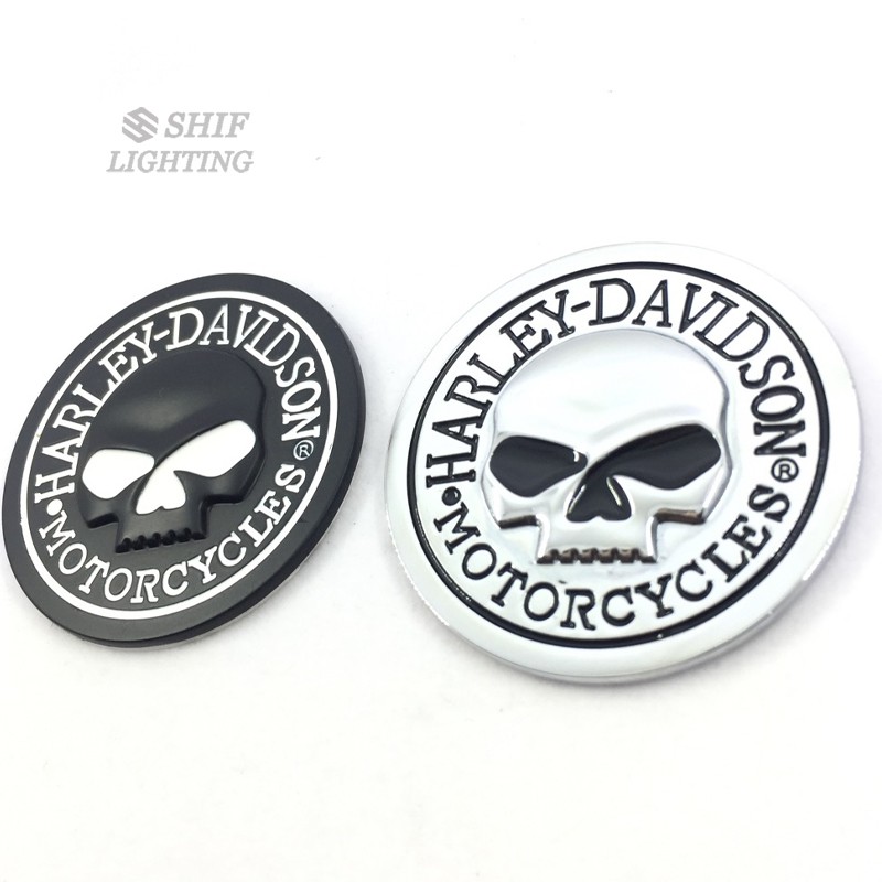 1Pc Stiker Emblem Logo Motor Harley Davidson Bahan Metal