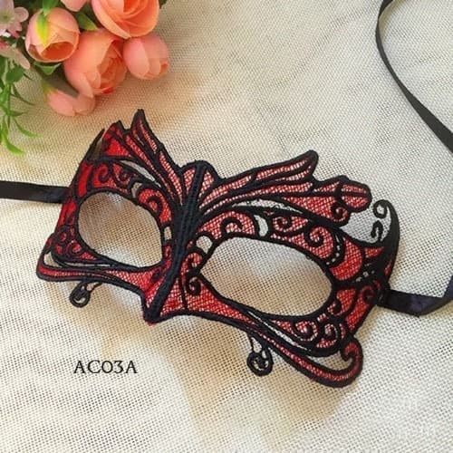 

DISKON GEDE AKSESORIS SEXY TOPENG RENDA TOPENG PESTA HALLOWEN MASK MERAH AC03 BEST SELLER !!