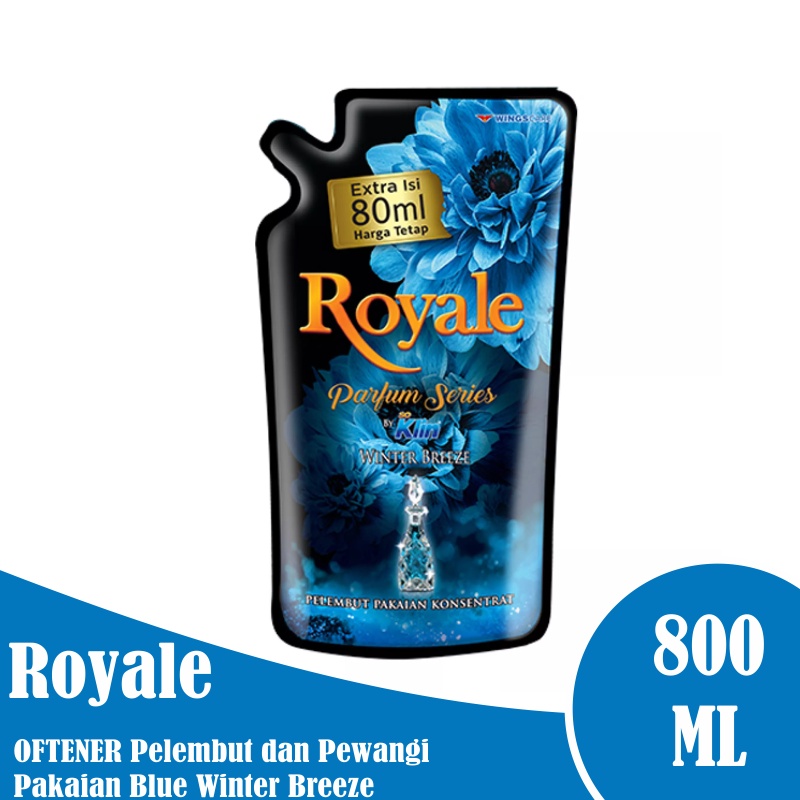 ROYALE Parfum Series by Soklin SOFTENER Pelembut dan Pewangi Pakaian Blue Winter Breeze 800ML