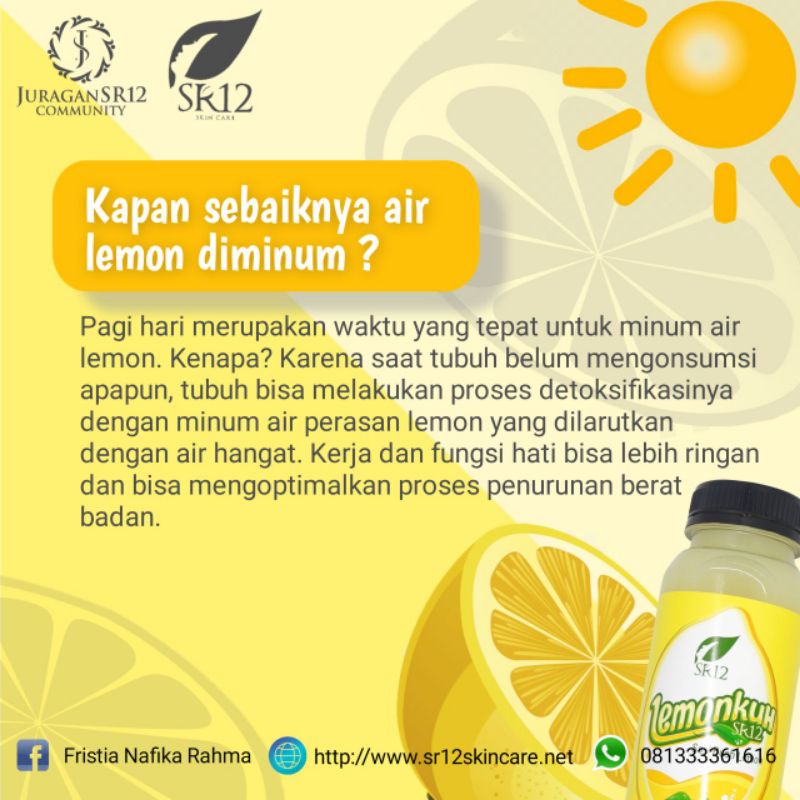 SR12 LEMONKUH / SARI LEMON ORIGINAL / MINUMAN NUTRISI DIET DETOX HERBAL PELANGSING ALAMI