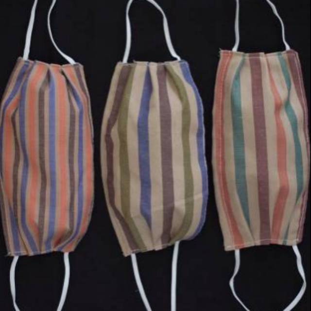 Masker kain katun stripe