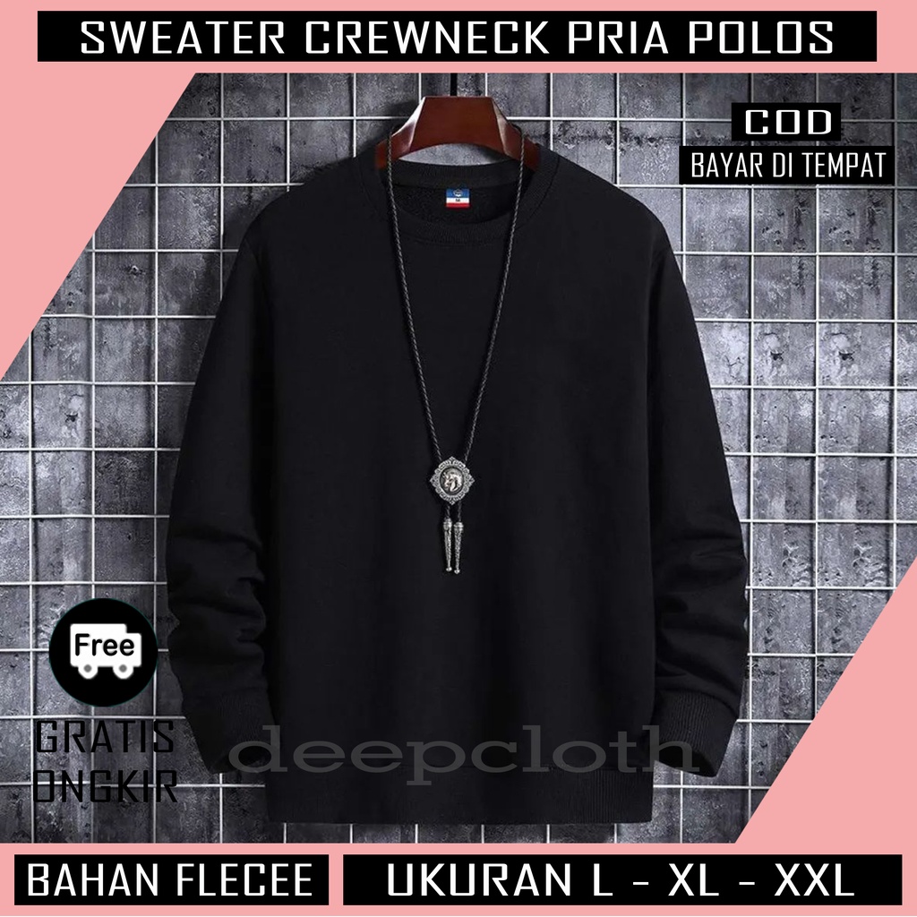 Sweater Crewneck Sweatshirt Polos SIZE L - XL - XXL Cowok Cewek / Pri Wanita Terlasris