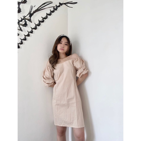 BRIE - DRESS SABRINA OFF SHOULDER POLOS BAHAN KATUN