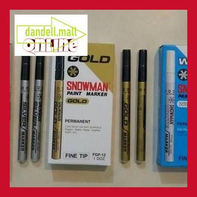 

U8Tyrt67- Spidol Permanen Gold White Putih Silver Snowman - Hitam E3Yrf797-