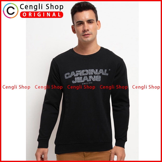 JAKET SWEATER CASUAL PRIA CARDINAL ORIGINAL TERBARU HITAM CA08