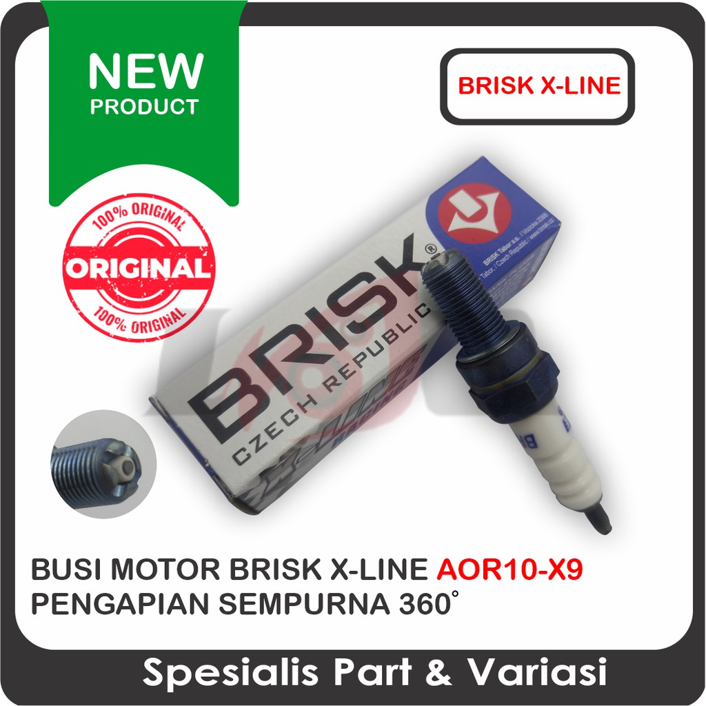 Busi Motor Brisk X-Line AOR10-X9 Beat Vario NINJA 650 GSX-R 750 YZF-R1