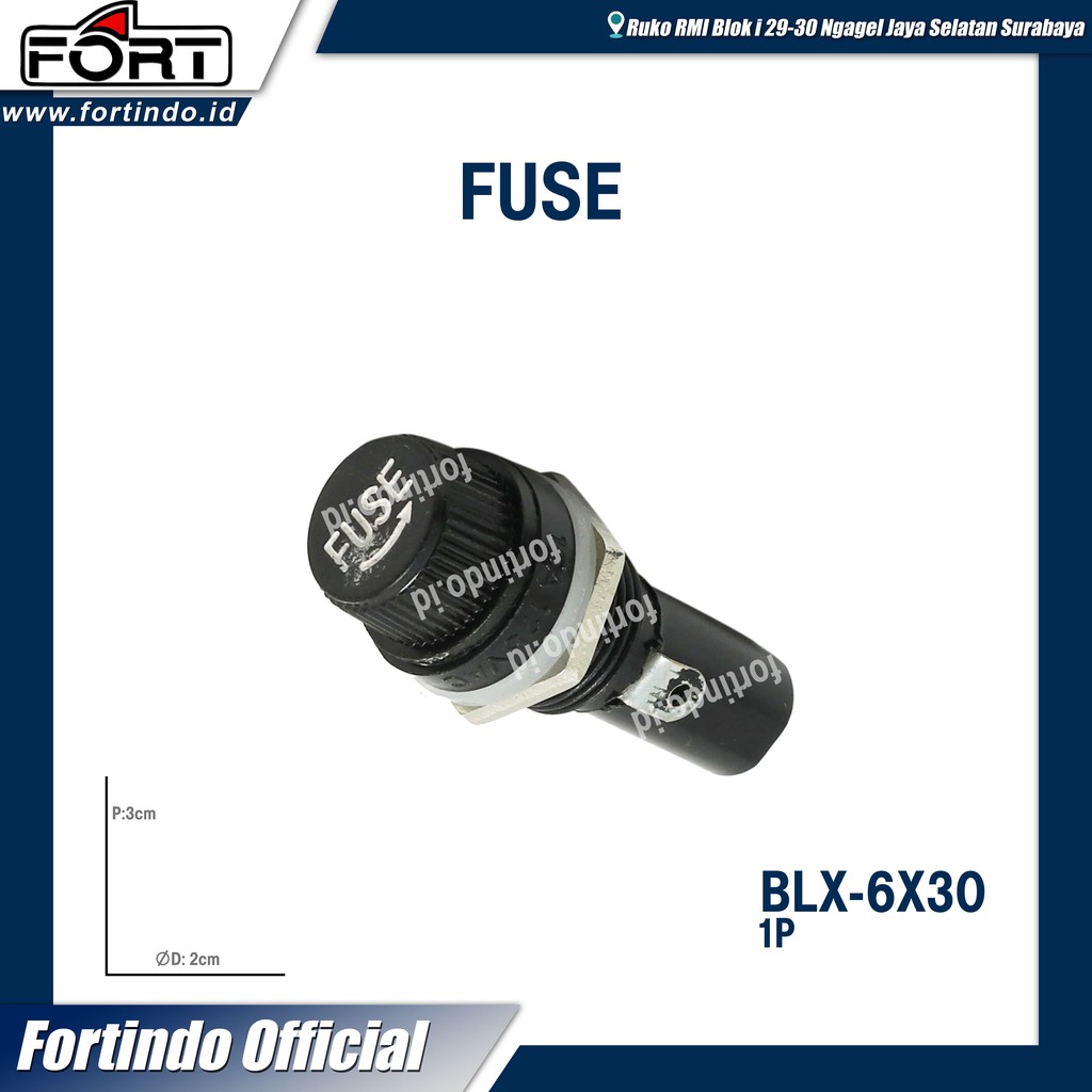 FUSE BLX-6X30 BESAR Holder Without Fuse Glass FORT Panel Mounting MERK FORT