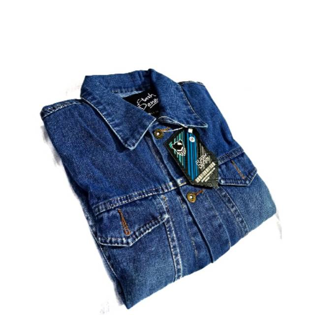 Jaket Jeans Denim Sandwash Oversize Cowok &amp; Cewek