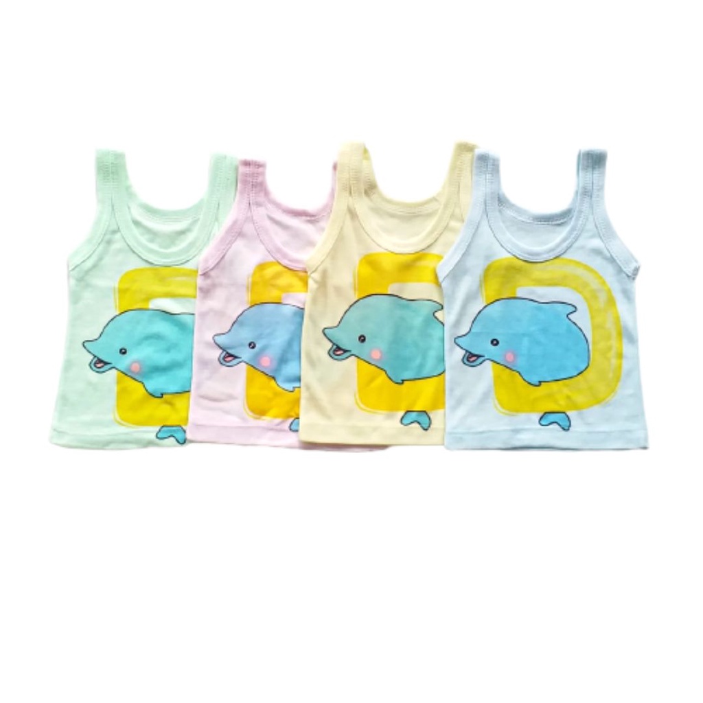 HappyOliver KAOS SINGLET MOTIF WARNA ANAK kaos dalam oblong anak laki2 dan perempuan newborn-3thn PART2