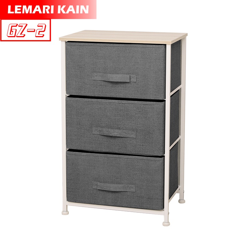 Lemari 3 Susun Lemari Kain Linen Rak Penyimpanan Laci - GZ-2 Worldhome