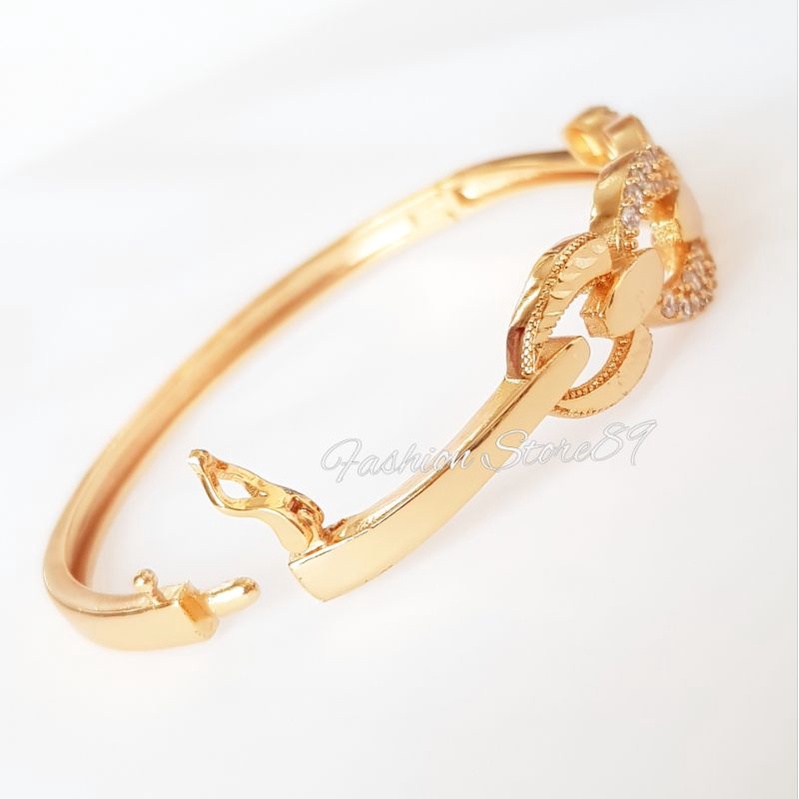 Gelang Bangle Fashion Xuping Yaxiya Perhiasan lapis emas 18k impor Fashion Gelang Bangle kait