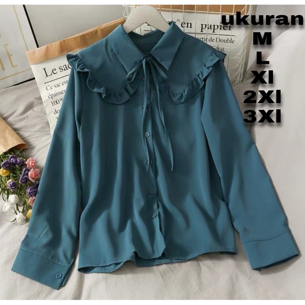 Sayko Top Kemeja - Kemeja Wanita Jumbo Ukuran M L XL XXL XXXL