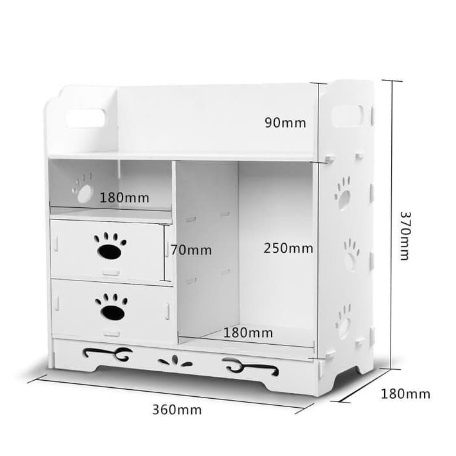 Rack Cosmetic Storage Double Drawer Minimalis Rak Parum Rak Meja Rias Serbaguna Moderen