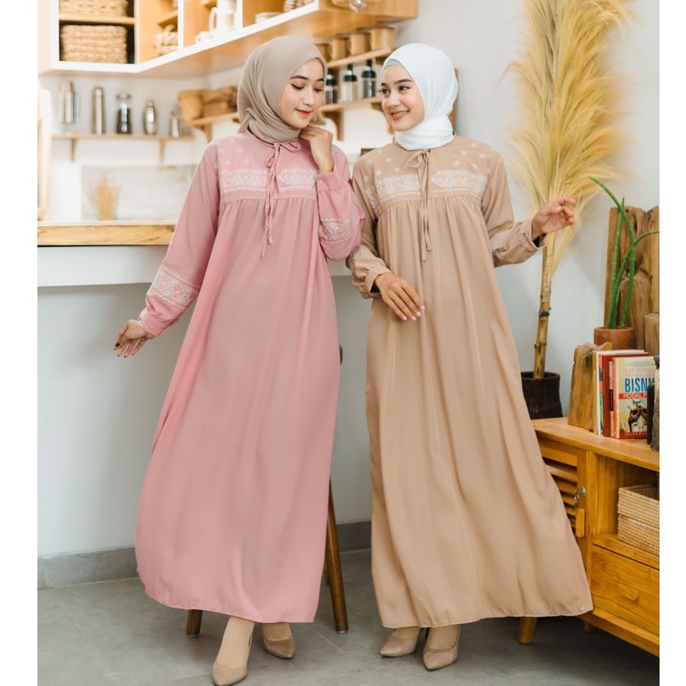 GAMIS MOMOKA BORDIR DAILY DRESS WOLFIS