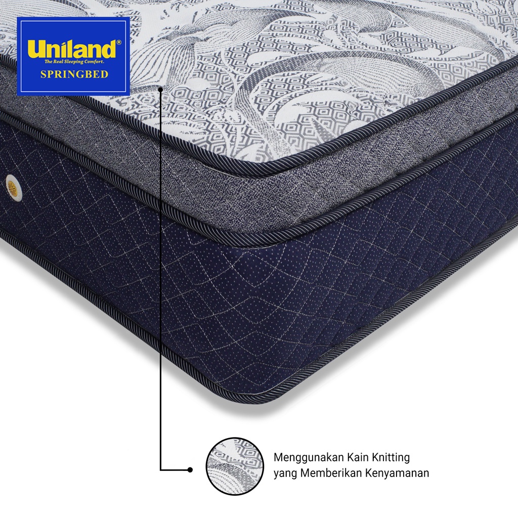 Uniland Springbed Diamond Plushtop Biru - Hanya Kasur Spring Bed Matras