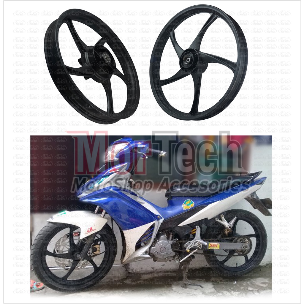 Velg Pelek Racing Rossi Palang 5 Jupiter Mx New 5speed Double Disc Cakram Ring 17 160/185 Hitam