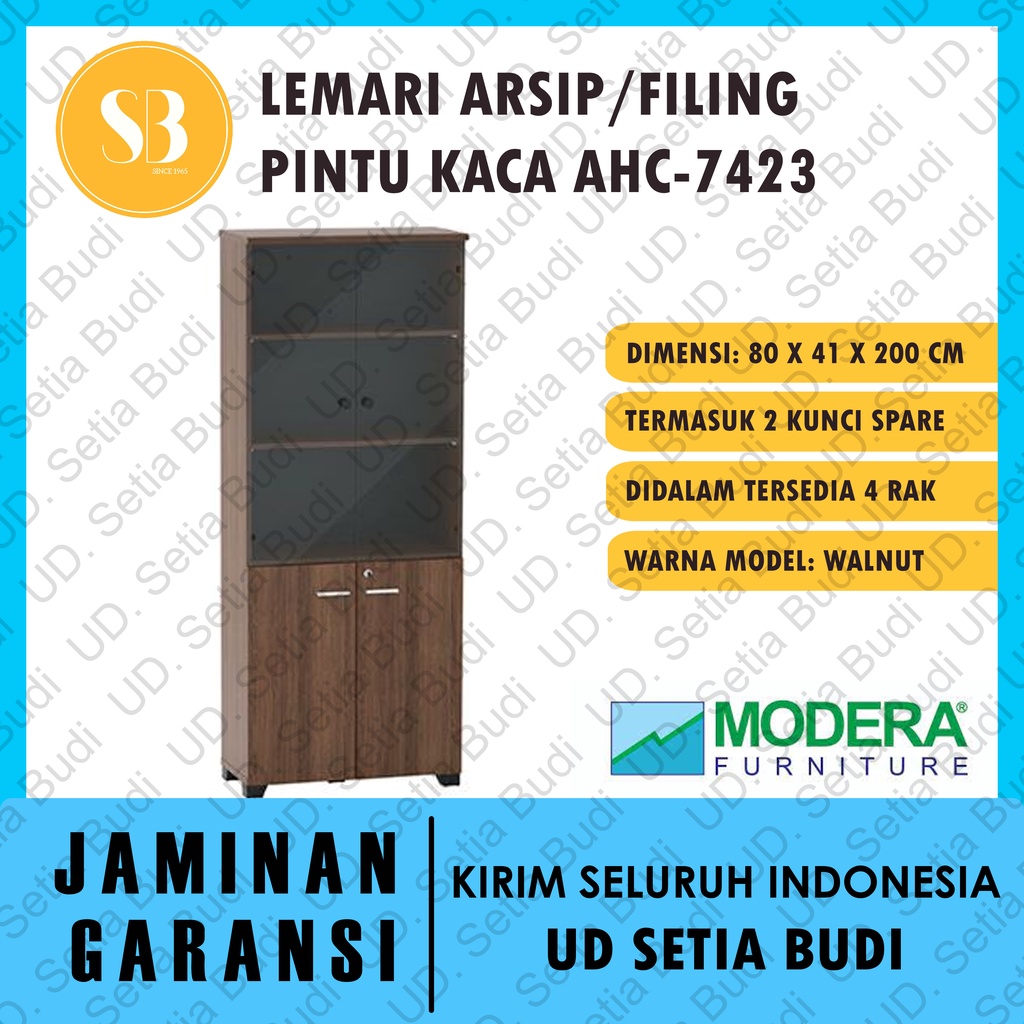 Lemari Arsip /  Filing Cabinet + Pintu Kaca Modera AHC-7423 A-Class