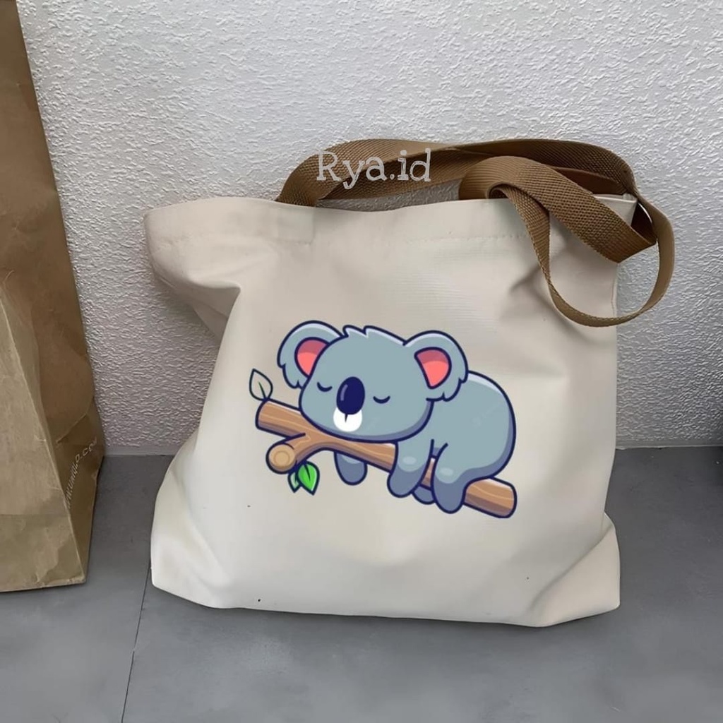 Rya.id - Tas Wanita Handbag Vintage Big Tote Bag Motif Koala Kekinian Viral Gadis Remaja Totebag Wanita Hand Bag Terbaru 2022 Tas Shoulders Wanita Tenteng Kapasitas Besar Terjangkau