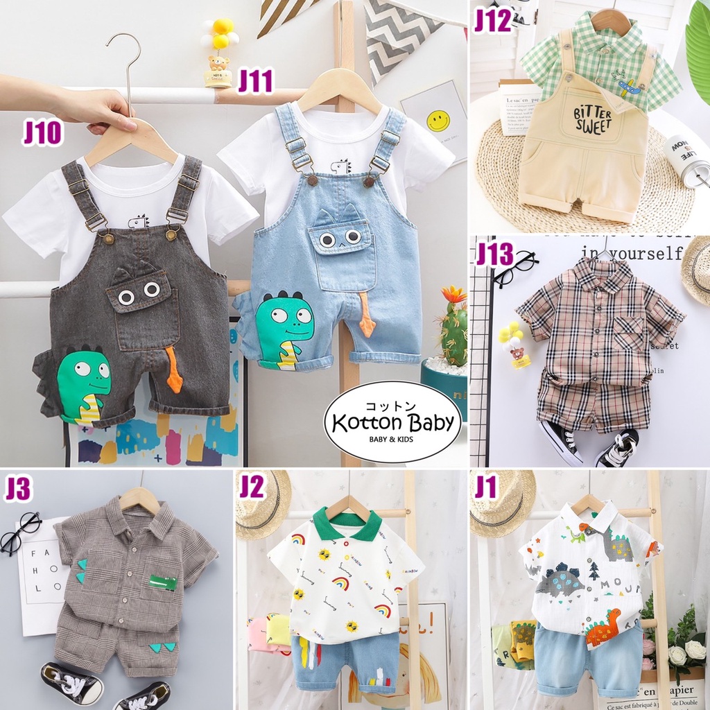 1-5thn | Setelan Tshirt + Celana (1 set) Laki-laki Bayi Anak Pakaian anak Kaos Bayi catalog J