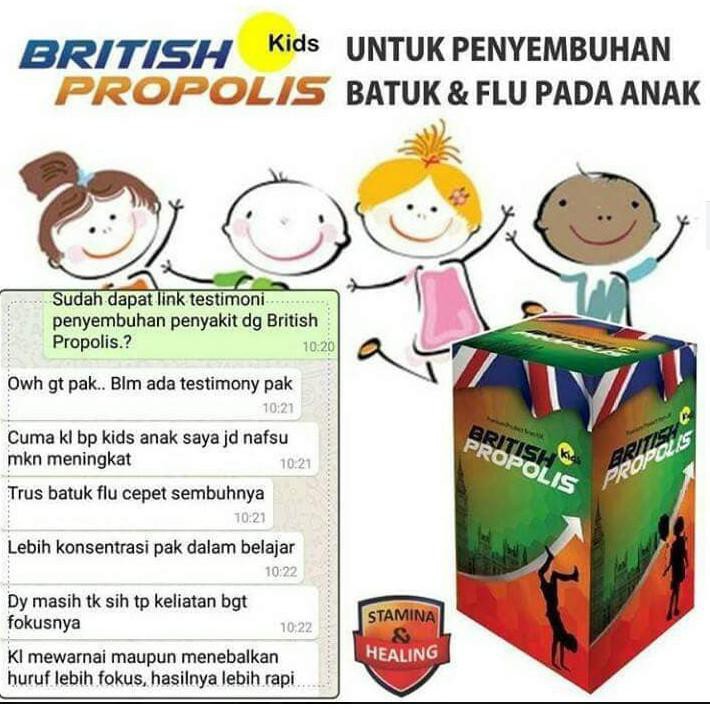 BRITISH PROPOLIS FOR KIDS ASLI 100% OBAT VITAMIN ANAK NUTRISI OTAK MENAMBAH DAYA TAHAN TUBUH