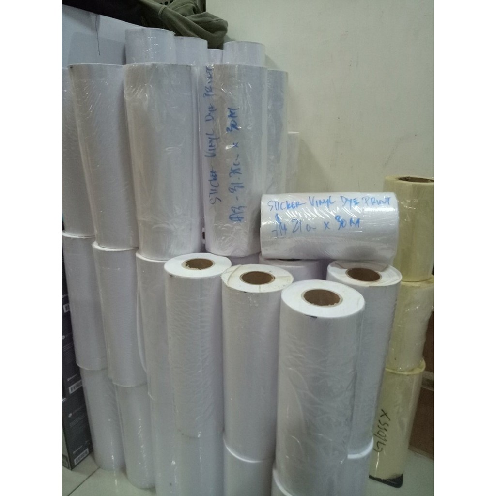 

Bahan Sticker Vinyl Inkjet Print 120gsm GLOSSY A3 31cm x 30 meter per Roll Terlariss ..