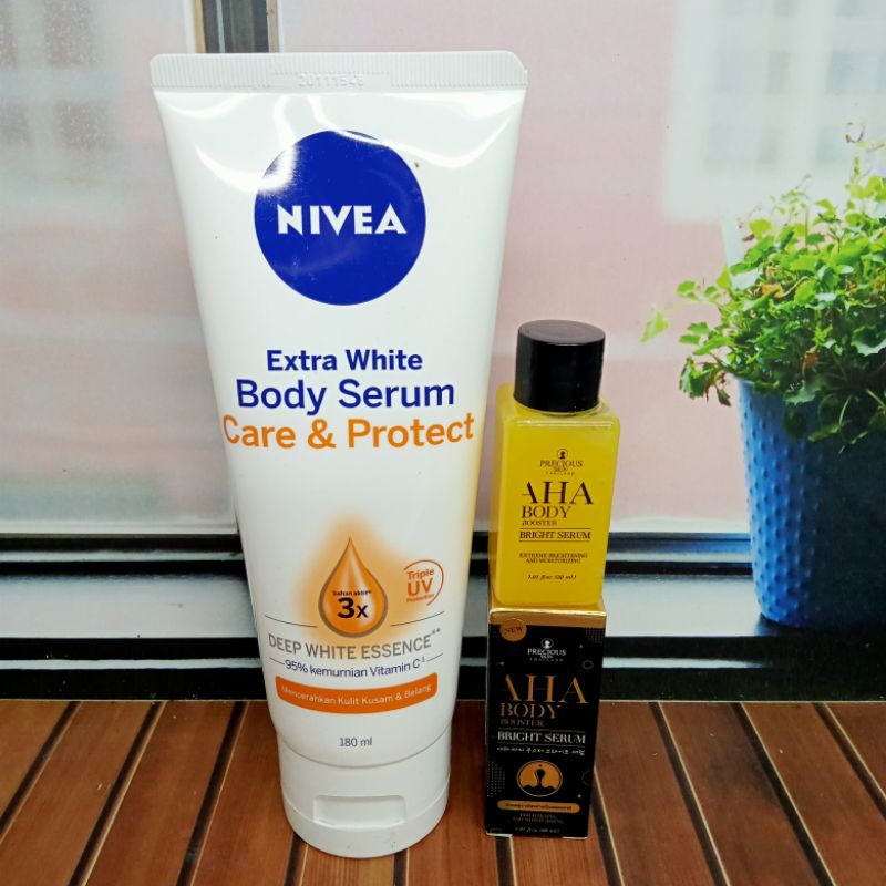 Aha Body Booster Bright Serum+Nivea Body Serum 180Ml