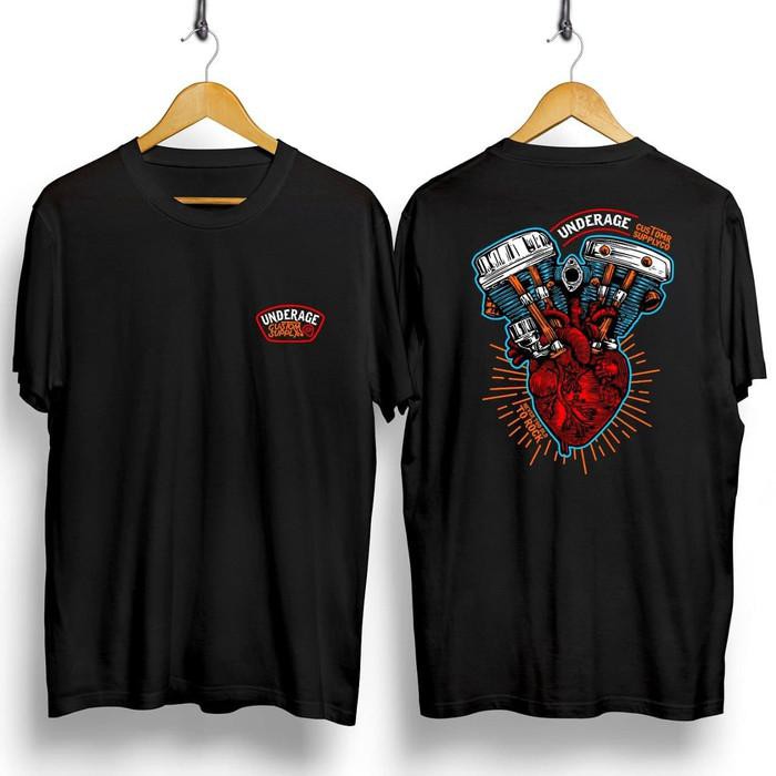 T-shirt Underage Heart / Baju Kaos Distro Pria Wanita Cotton 30s