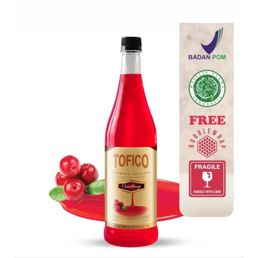 

Tofico Syrup cranberries Natural Flavour 1 Liter Tofico sirup cranberry