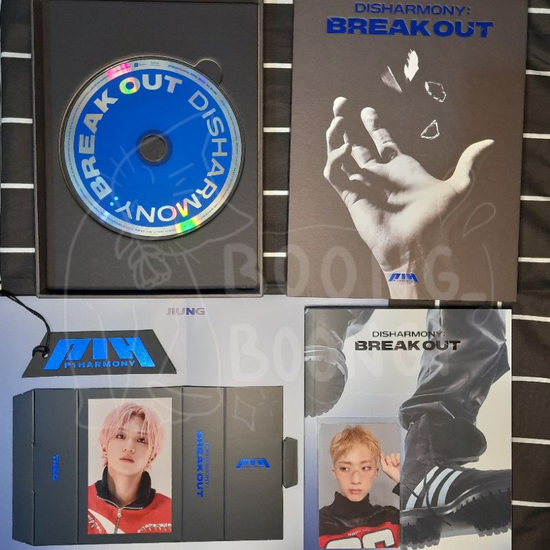 P1Harmony Disharmony Break Out Ver Unsealed Album PC Jiung Standing PC Theo Folded Poster Jiung